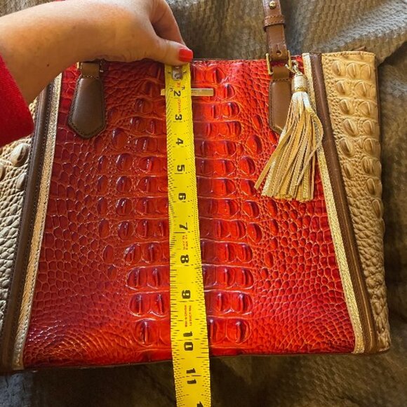 BRAHMIN CROC EMBOSSED MELBOURNE LEATHER MED./LARGE SATCHEL TOTE NWT & REGISTRAT - Picture 9 of 16